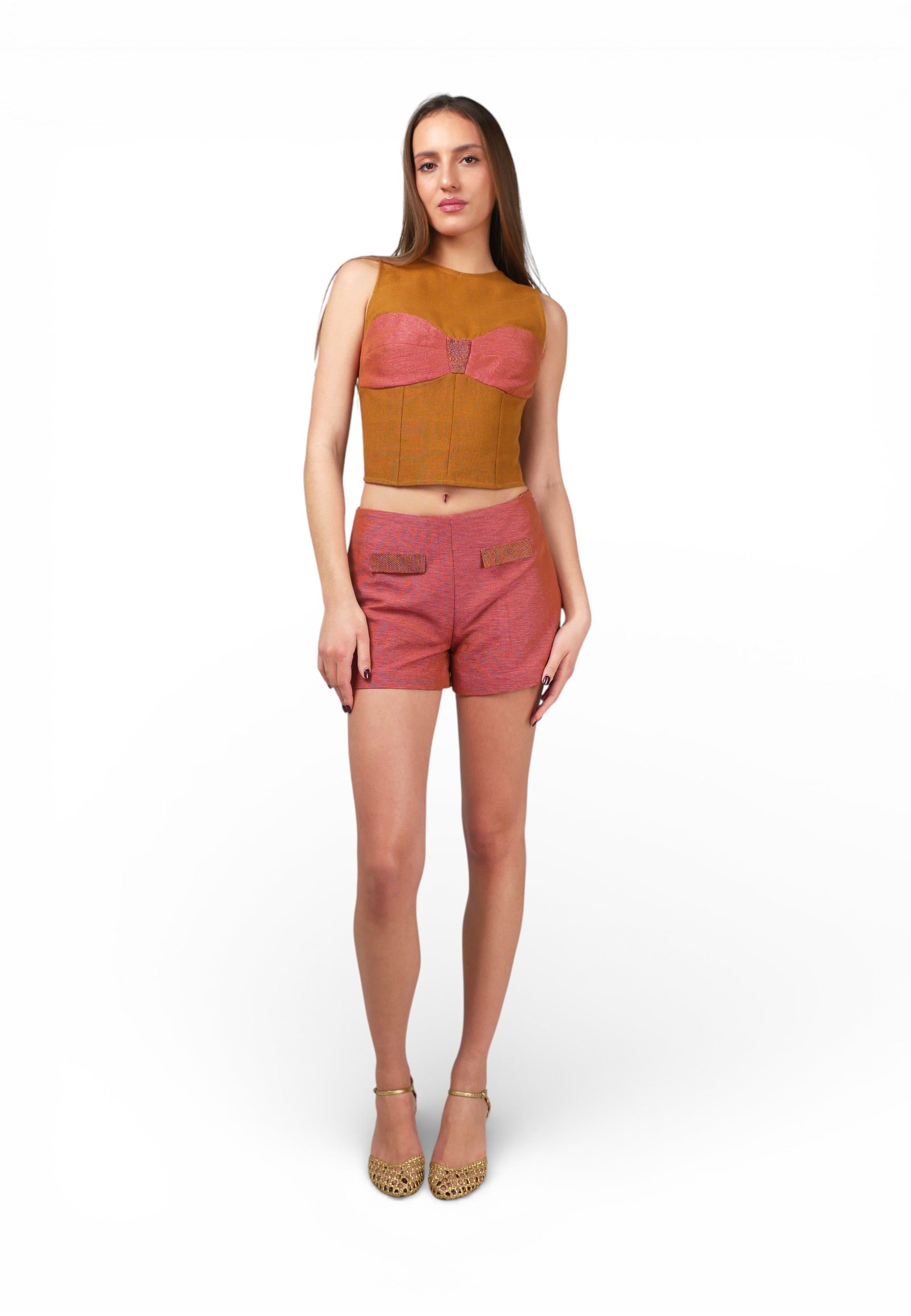 Top Bustier Ocre/Fresa