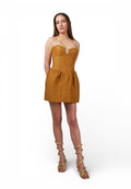 Minivestido Bustier Ocre