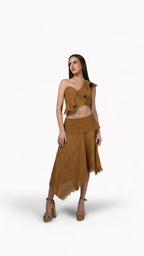 Falda Asimétrica Ocre