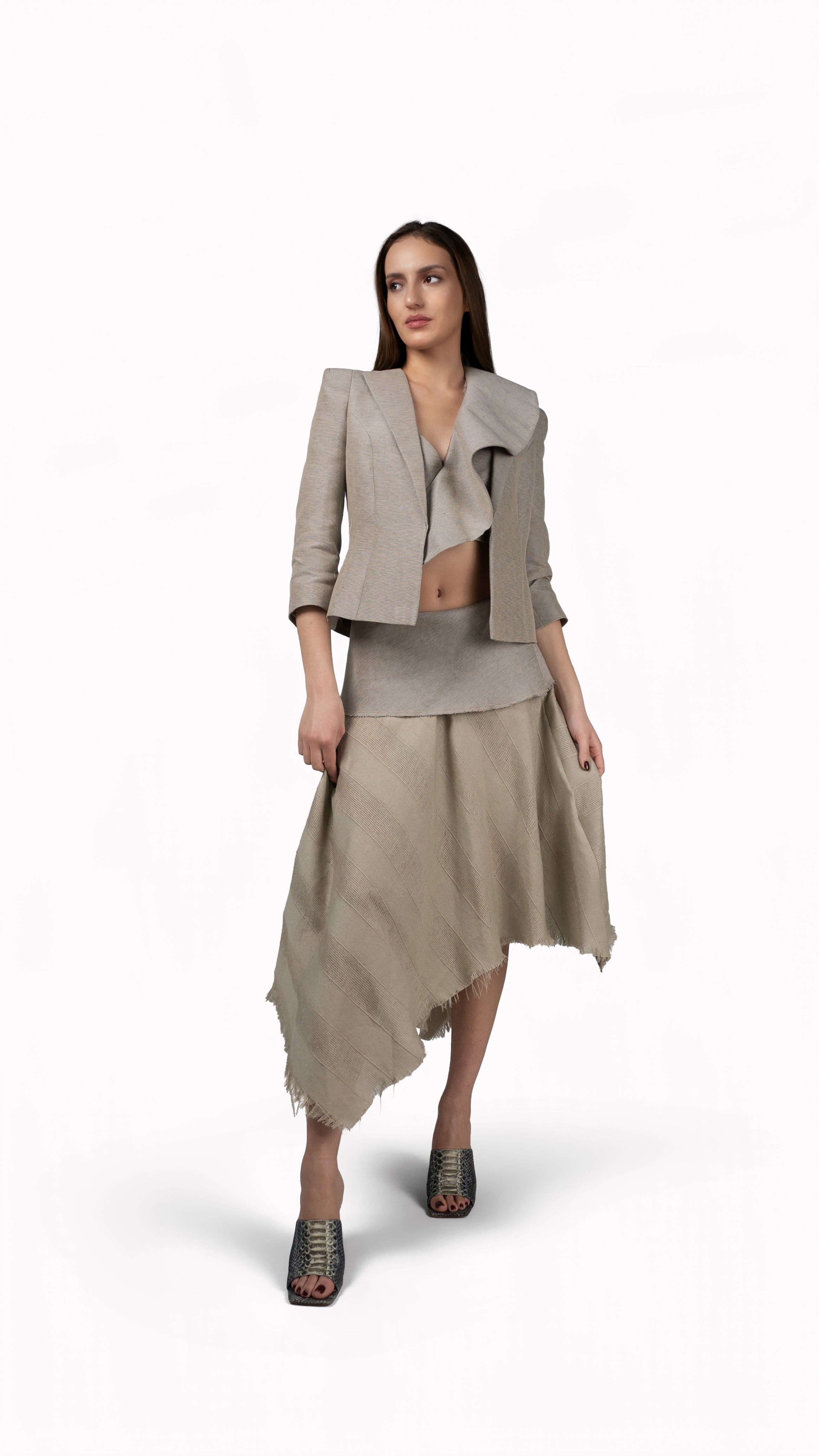 Falda Asimétrica Gris