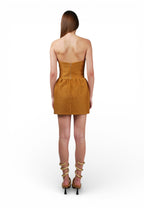 Minivestido Bustier Ocre