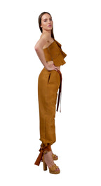Pantalón Bombacho Lazos Beige