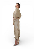 Pantalón Bombacho Lazos Beige