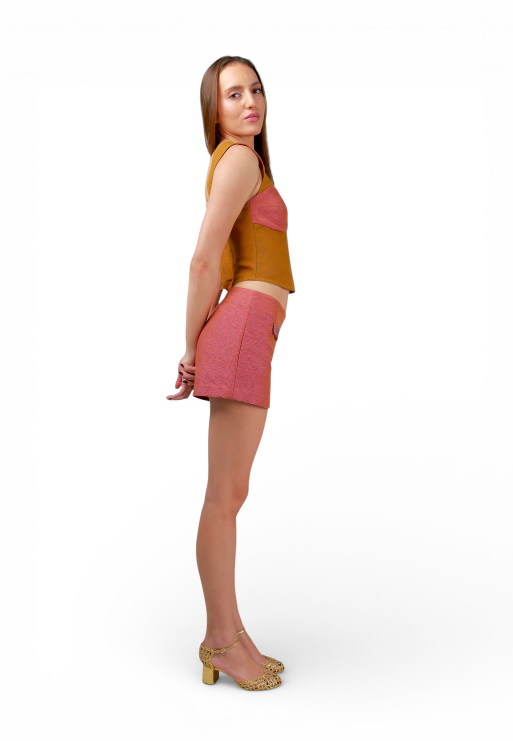 Top Bustier Ocre/Fresa