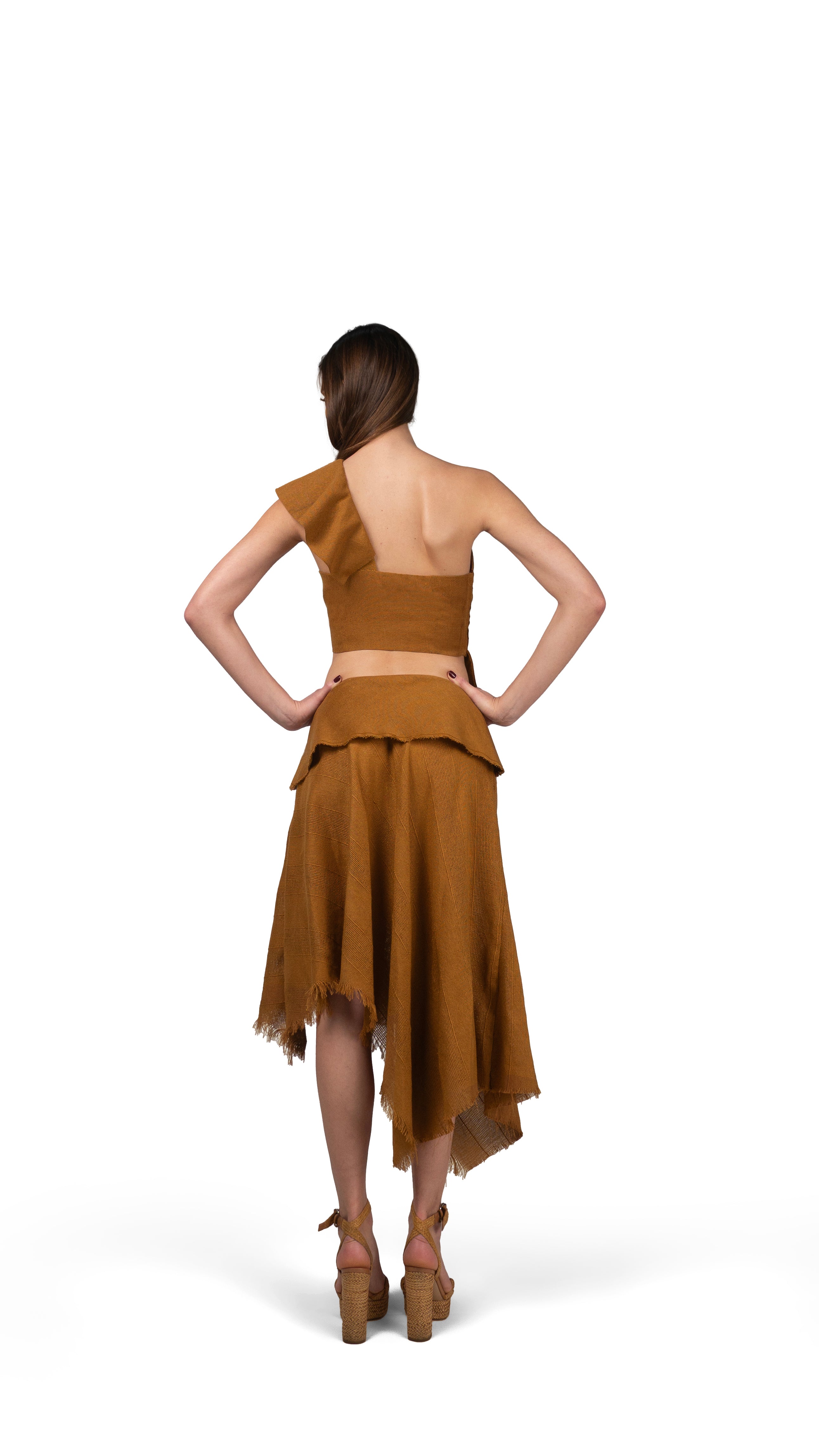 Falda Asimétrica Ocre