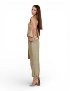 Top Satin Drapeado Ocre