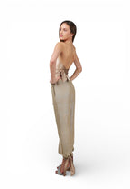 Pantalón Bombacho Lazos Beige