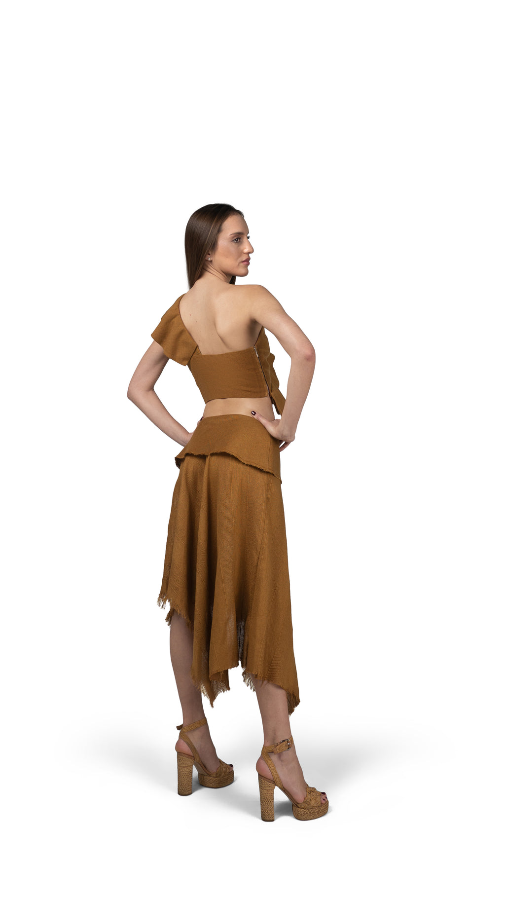 Falda Asimétrica Ocre
