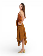 Top Satin Pañuelo Ocre