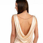 Top Satin Drapeado Ocre