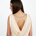Top Satin Drapeado Marfil