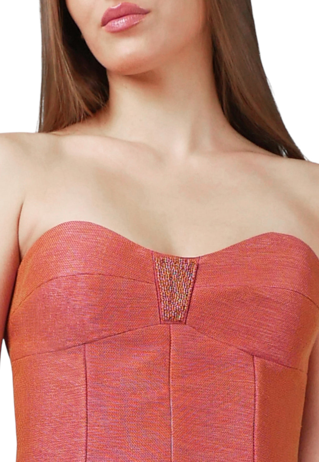 Minivestido Bustier Ocre