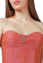 Minivestido Bustier Ocre