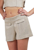 Pantalon Corto Tapas Rayas Beige