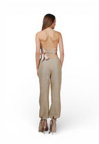 Pantalón Bombacho Lazos Beige