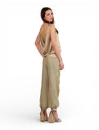 Top Satin Drapeado Beige