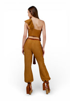 Pantalón Bombacho Lazos Beige