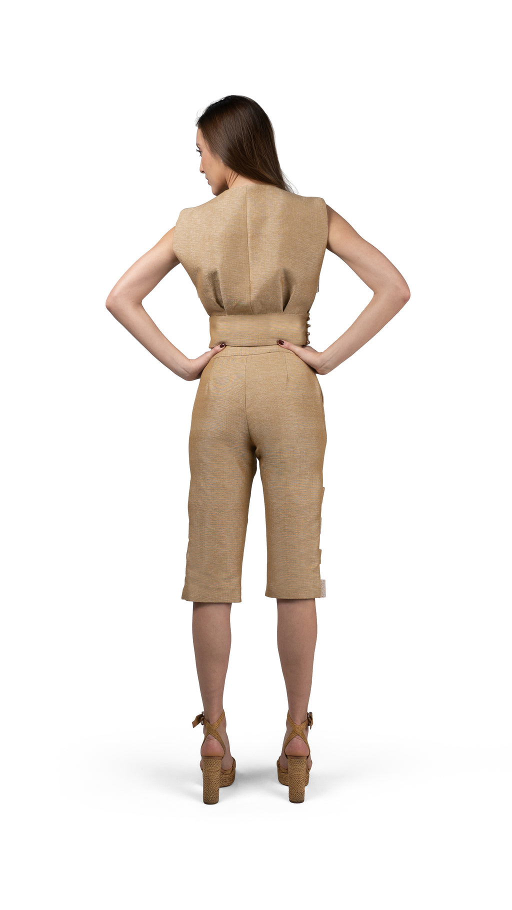 Pantalon Capri Pasadores Ocre